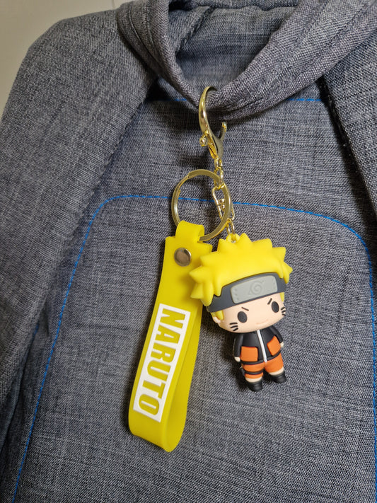 Breloc cu Naruto Uzumaki in varianta portocalie pe ghiozdan