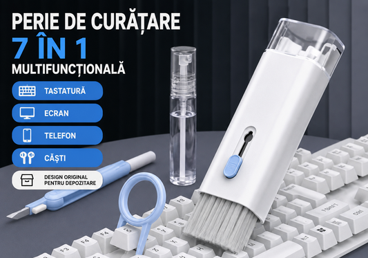 Perie multifuncțională de curățare 7 în 1 pentru electronice pe tastatura