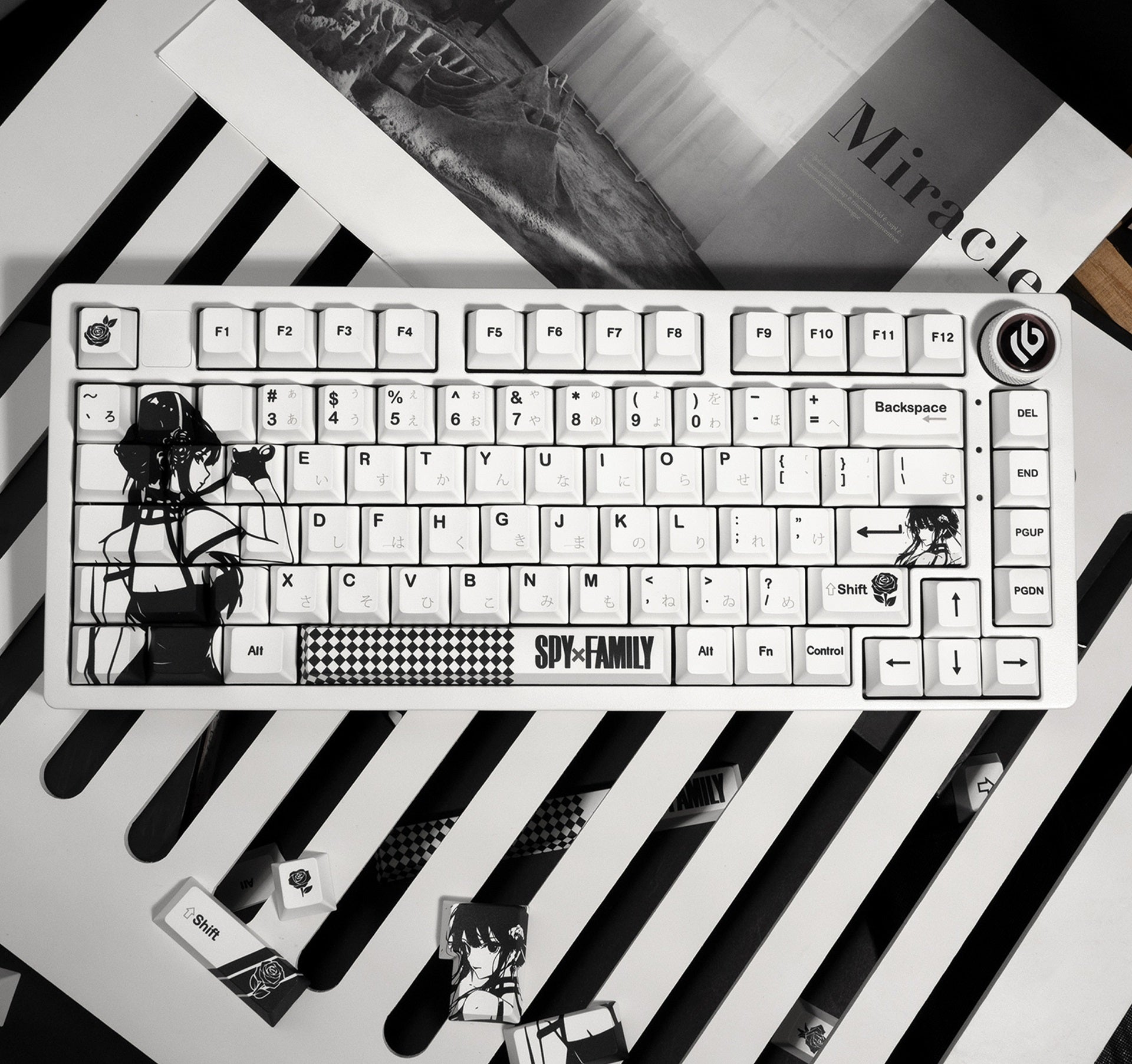 Set taste cu Yor din serialul Spy X Family pe birou