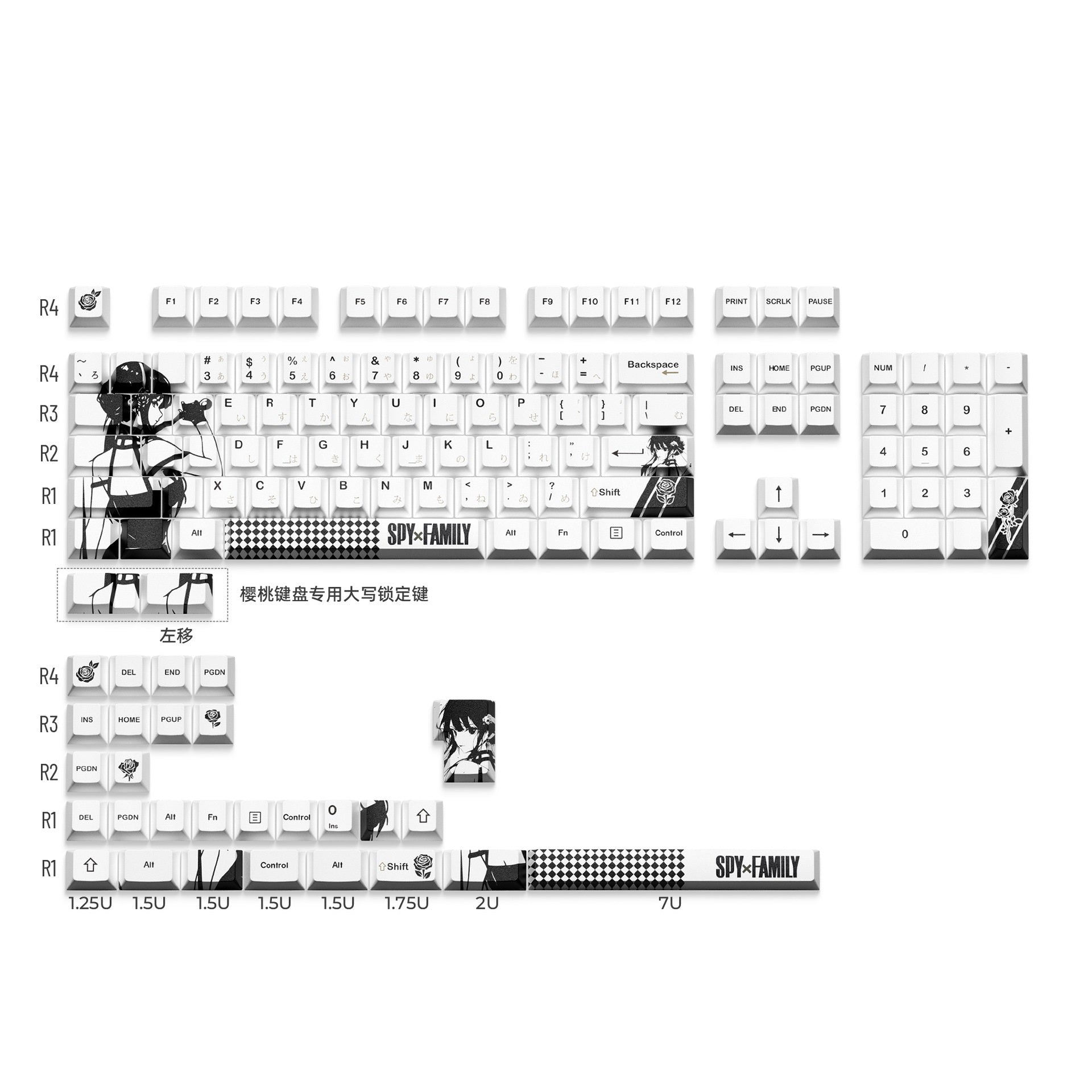 Set taste cu Yor din serialul Spy X Family continutul pachetului cu toate tastele