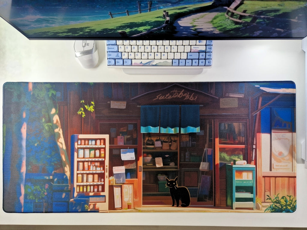 mousepad xxl anime pisica neagra 90x40cm vedere completa