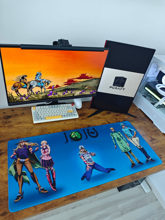 Mousepad Steel Ball Run din seria Jojo pe birou
