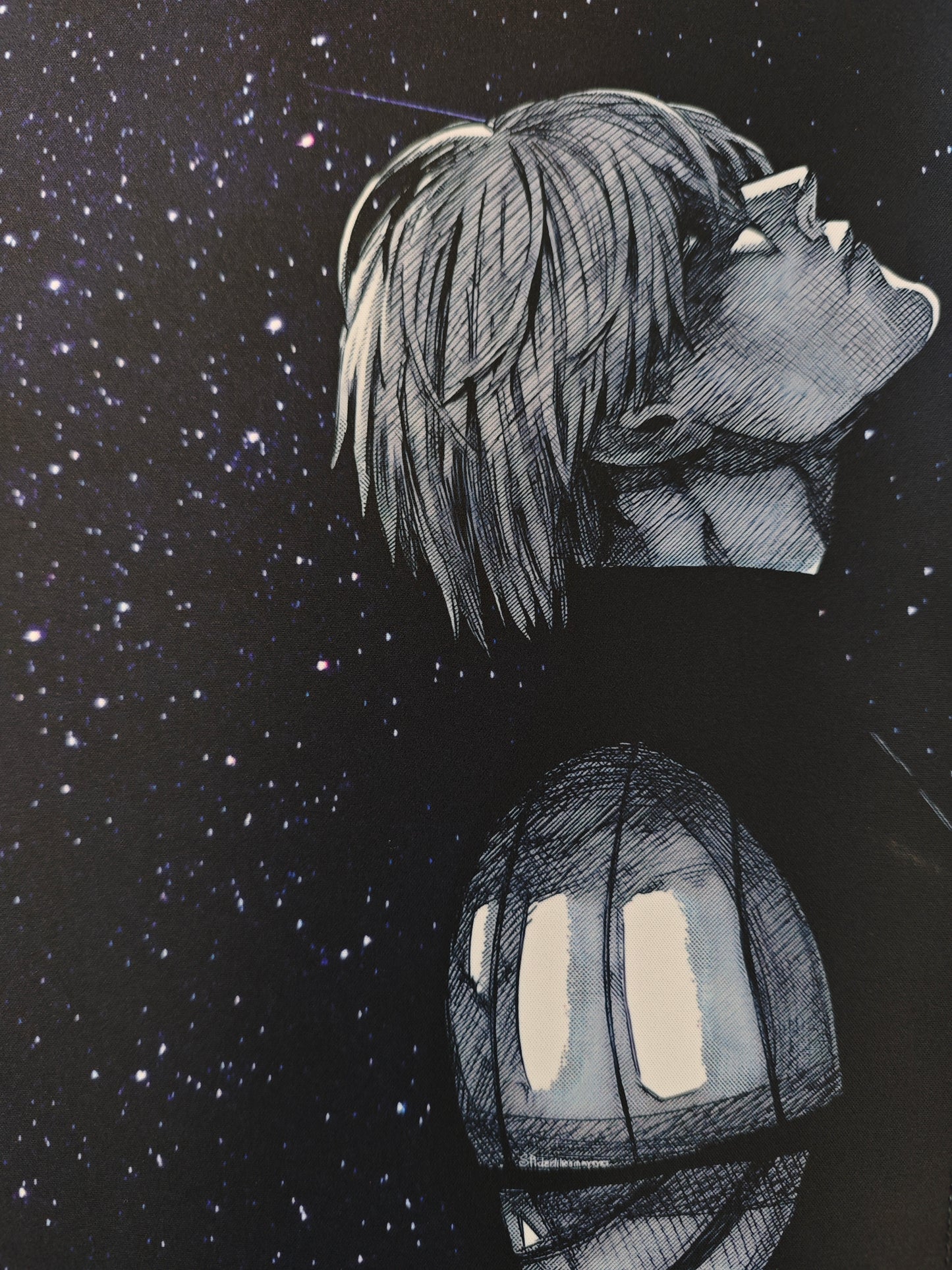 Mousepad din seria Tokyo Ghoul cu orasul Kaneki si Arima close-up pe Arima