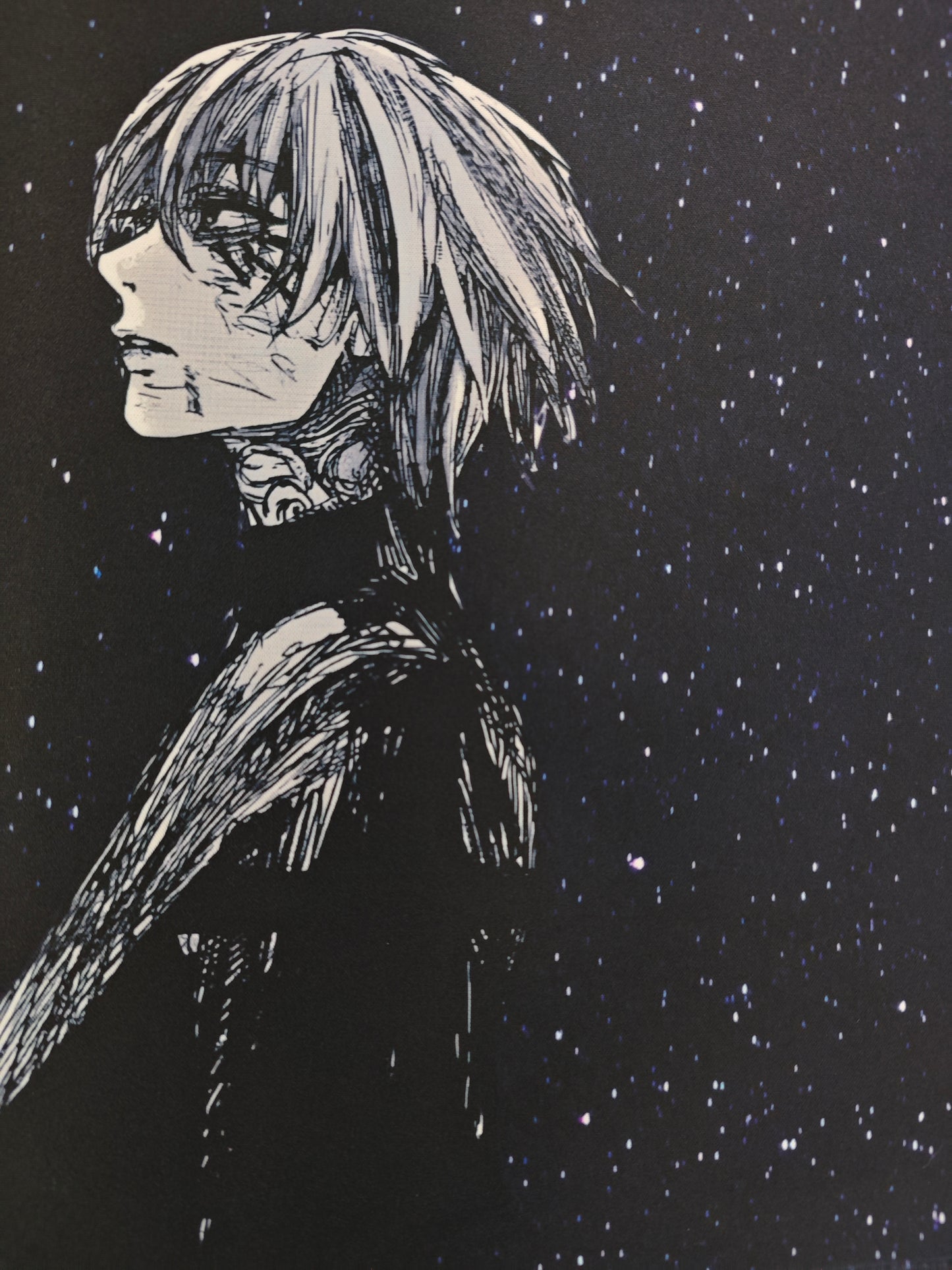Mousepad din seria Tokyo Ghoul cu orasul Kaneki si Arima close-up pe Kaneki