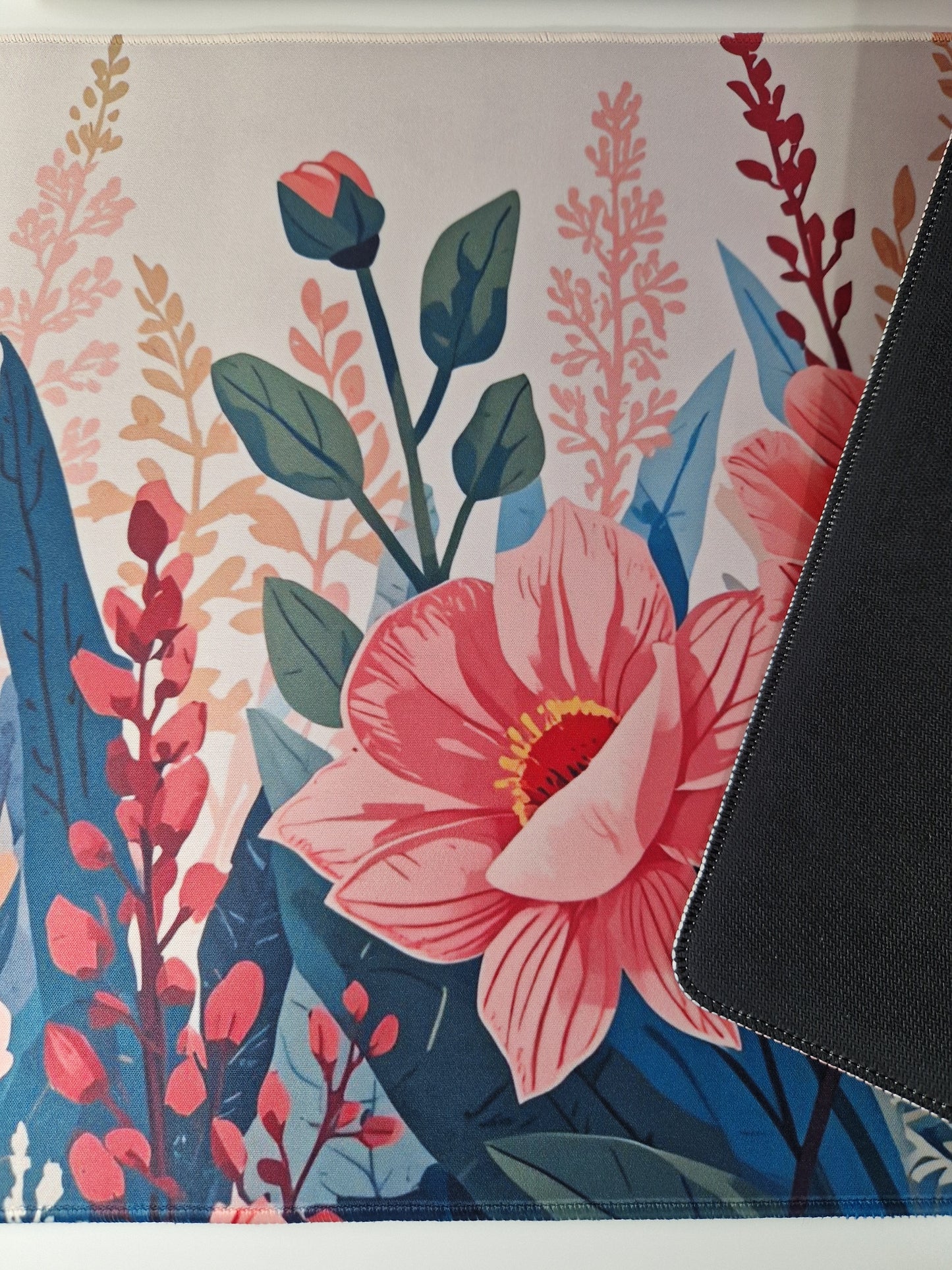 Mousepad floral cu textură de cauciuc, detaliu