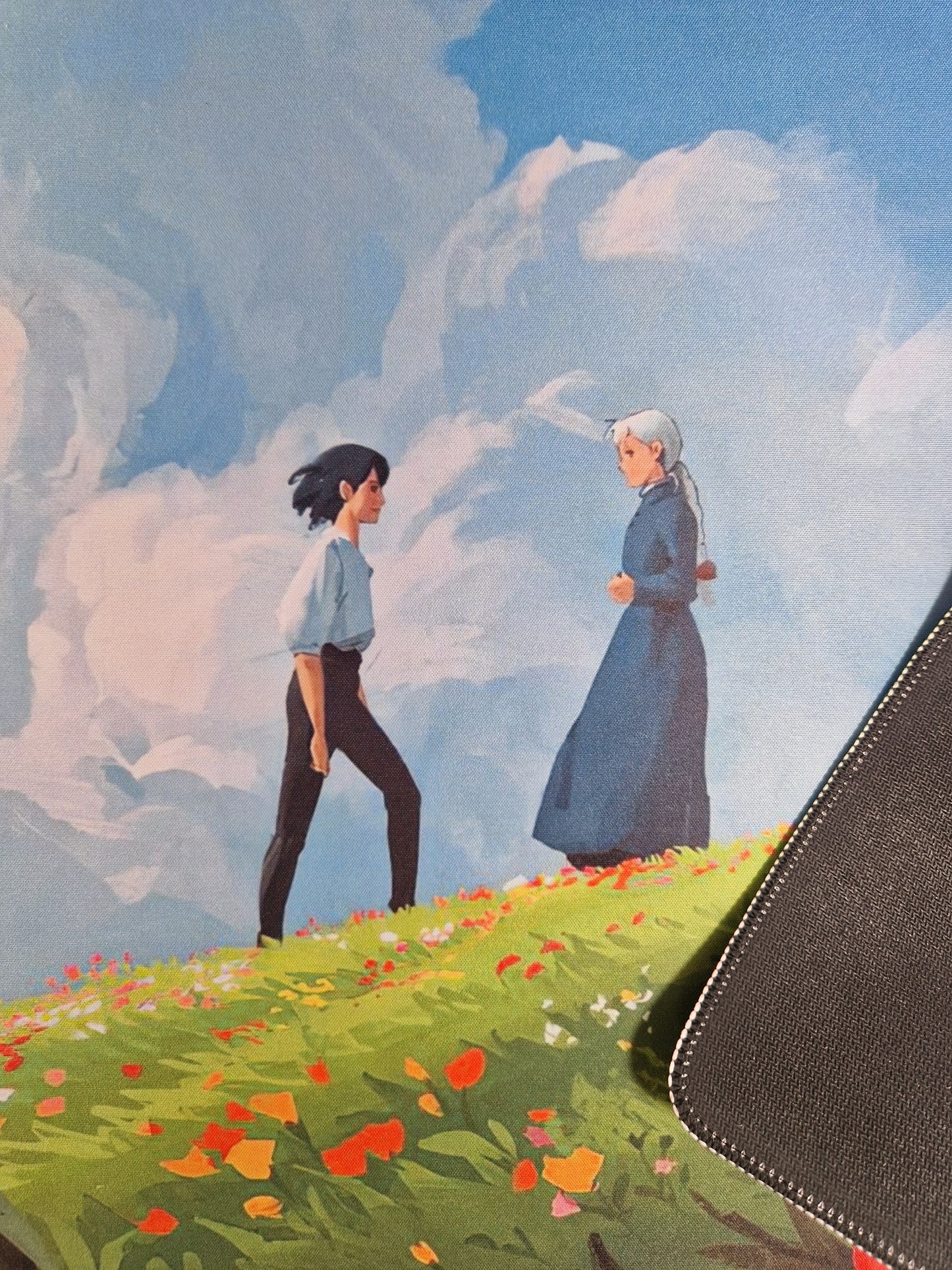 Mousepad peisaj de munte cu nori detaliu pe materialul cauciucat