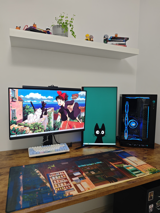 mousepad xxl anime pisica neagra 90x40cm desk mat gaming