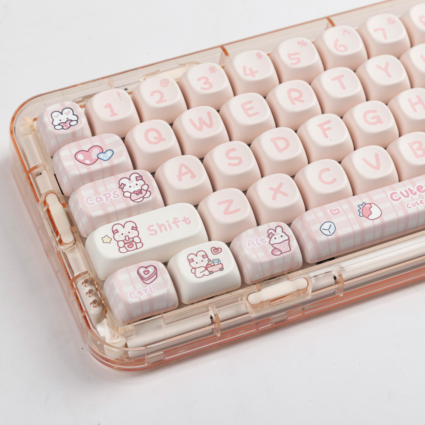 Set taste Cute Bunny Pink Edition partea stanga de tastatura